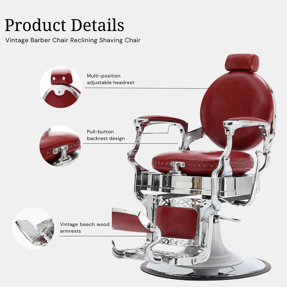 H. Master® Double Vintage Reclining Barber Chair