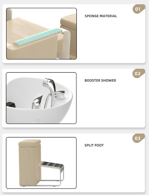 H. Master ® Beige Semi-Lying Shampoo Bed