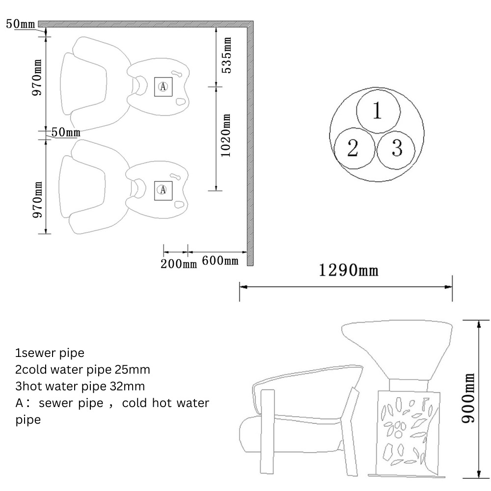 H. Master ® Gold hair wash Shampoo sink