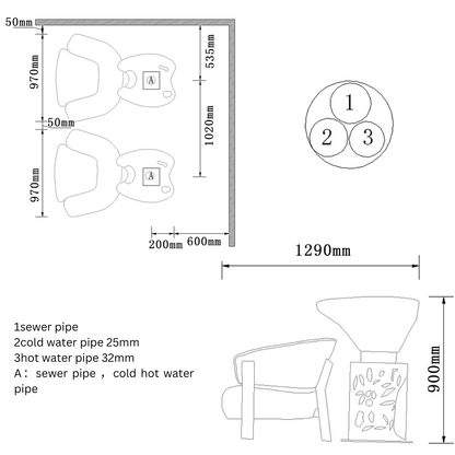 H. Master ® Gold hair wash Shampoo sink