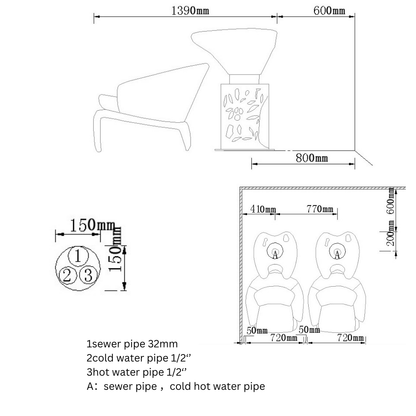 H. Master ® Modern hair wash Shampoo sink for barber hair styling salon